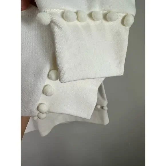 J. Crew NWT Women’s White Pom Pom Classic Crewneck Sweatshirt size XS - Picture 7 of 7